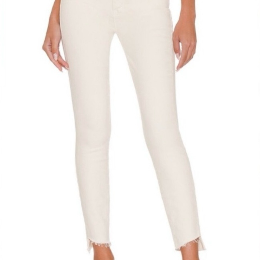 MOTHER The Looker Ankle Step Fray Cropped Jeans with Stretch sz 34